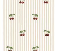 Papier peint bébé Dekornik Little Cherries On Stripes Rose 280x50 cm