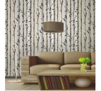 Papier Peint Beige Naturel-Crème - Fine Decor - FD31051 - Forêt Bois Bouleau