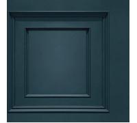 Papier Peint - BELGRAVIA - Oliana Wood Panel - Bleu Marine - Imitation bois - 10m x 53cm
