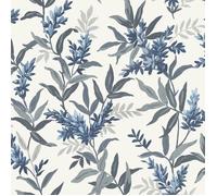 Papier peint - BELGRAVIA - Olivia - Floral - Bleu - 10 m x 53 cm - Résistance à la lumière