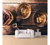 Papier Peint Bière 3D Auto Adhesif Panoramique Mural Vintage en Bois Papier Peint en Soie Poster XXL Décoration Murale Salon Chambre 250x175 cm B-3057
