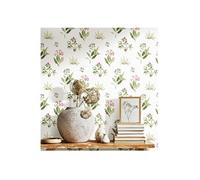 Papier Peint Blanc Vert Revêtement Mural Décoration Salon Chambre