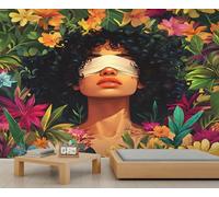 Papier peint bohème floral femme jardin tropical jungle plante forêt tropicale murale murale yeux bandés femme papier peint pour chambre salon TV fond mur 400 x 280 cm