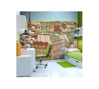 Papier peint Bonjour Paris 3-Taille L 200 x H 154 cm Imprimé