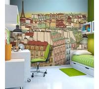 Papier peint Bonjour Paris 3-Taille L 250 x H 193 cm Imprimé