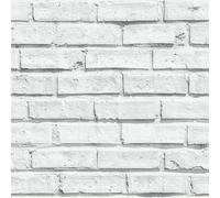 Blanc Papier Peint Brique Réaliste Rustique 3D Effet - Arthouse 623004