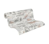 Livingwalls Papier peint intissé Brique Elements – 10,05 x 0,53 m – Gris Blanc Rouge