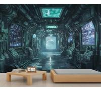 Papier peint capsule spatiale, papier peint de science-fiction, papier peint pour salon, chambre à coucher, arrière-plan TV, décoration de bureau - 150 x 100 cm