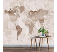 Papier Peint Carte du Monde 3D Auto Adhesif Panoramique Mural Moderne Papier Peint en Soie Poster XXL Décoration Murale Salon Chambre 250x175 cm B-1698