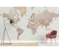 Papier Peint, Carte du monde lettre, 400x280cm 3D Trompe L'oeil Mural Affiche Géante Décoration Papier Peint Panoramique