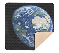 Papier peint carte du monde perspective spatiale doux et épais Tapis d'activités pour le sol Tapis de jeu léger pour bébés, enfants, tout-petits, nourrissons, 127 x 127 cm