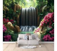 Papier Peint Cascade De Montagne 500x280 cm Papier Peint Panoramique Effet 3D, Peinture Murale intissé Grande Fleur, pour Moderne Salon Chambre TV Fond