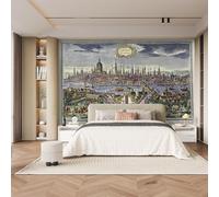 Papier Peint Cathédrale Saint-Paul Londres Style Vintage 3D Panoramique intissé Murale Papier Peint xxl Fresque Murale Moderne pour Salon Chambre, Peinture Murale Décorative 200x140cm yf 142