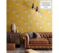 Papier peint Cerf Ocre