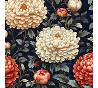 Papier Peint Chambre Adulte 3D Motifs Fleurs Rouge Feuilles Vert Durable Résistant à l'Eau et Nettoyage Facile Idéal pour Salon Bureau ou Salle de Jeux Papier Peint Autocollant 60 cm x 500 cm