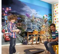 Papier Peint Chambre Garçon Disney Cars Mural Photo 3,68x2,54m Bleu Gris
