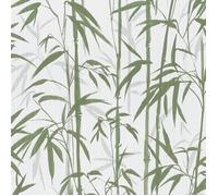 Michalsky Living 379893 Change is Good Papier peint tropical en bambou Crème Vert mat