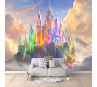 Papier Peint Château De Cristal Coloré 150x105 cm Papier Peint Panoramique Effet 3D, Peinture Murale intissé Grande, pour Moderne Salon Chambre TV Fond