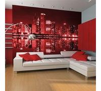 Papier peint Chicago couleur du vin rouge-Taille L 300 x H 231 cm Imprimé