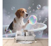 Papier Peint Chien De Compagnie 500x280 cm Papier Peint Panoramique Effet 3D, Peinture Murale intissé Grande Salle De Bain, pour Moderne Salon Chambre TV Fond