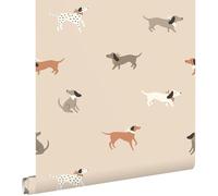 papier peint chiens terracotta et marron 50 x 900 cm - ESTAhome