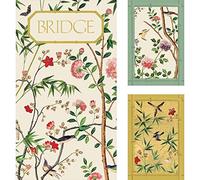 Papier peint chinois Caspari - Caspari Bridge Le coffret cadeau comprend un double jeu de cartes et 2 blocs-notes dans une boîte de présentation, 11 x 19,5 x 2 cm