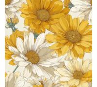 Papier peint Chrysanthème Jaune épais mat à décoller et à colle 44x200 cm Rural Meubles Autocollants Amovible Comptoir Contact Papier Stickers Muraux pour Bains Salon Chambre