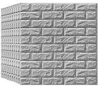 Papier Peint Classiquepanneaux Muraux 3D pour Décoration Murale Intérieure Papier Peint Brique Grise, 20 Pack