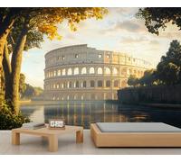 Papier peint Colisée de Rome, grand papier peint mural, papier peint européen pour chambre à coucher, décoration murale Colisée - 390 x 260 cm (ne pas décoller et coller)