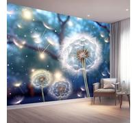 Papier Peint Coloré Panoramique 3D, murale imperméable, Rêve Pissenlits Graines Papier Peint intissé pour Chambre Salon Personnalisé Décoration Murale 200 x 140 cm