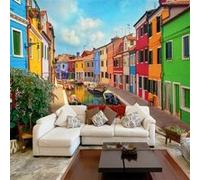 Papier peint Colorful Canal in Burano-Taille L 400 x H 280 cm Imprimé G