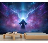 Papier peint Cosmic Ciel étoilé Papier peint Nebula Angels Papiers peints Dieux Garçons Papier peint pour chambre d'enfant Salon Poster mural 350 x 256 cm