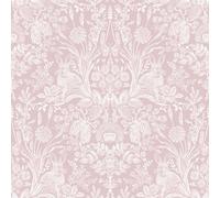 Holden Decor Harlen Papier peint damassé Arbres Fleurs Hérissons Feuilles Lapins