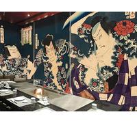 Papier peint de fond japonais grue de samouraï japonais fleur de cerisier décoration photo papier peint de boutique de tatouage personnalisé*400cmx280cm(157.4x110.2inch)