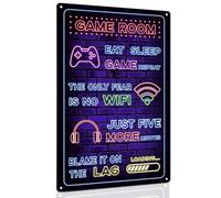 Papier peint de jeu amusant - Affiches Fortnite en métal pour chambre de garçon - Accessoires de salle de jeu - Décoration murale de porte - 20,3 x 30,5 cm