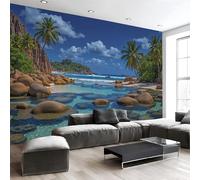 Papier Peint De Magnifiques Plages Tropicales 396 X 280 Cm Papier Peint Panoramique Effet 3D, Peinture Murale Poster Intissé Style Tropical, Pour Chambre Salon Tv Fond