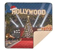 Papier peint de Noël sur le thème des États-Unis - Grand tapis de jeu élégant pour bébé - Tapis de jeu en une pièce pour nouveau-nés - Pour bébés, enfants, tout-petits, nourrissons, 127 x 127 cm