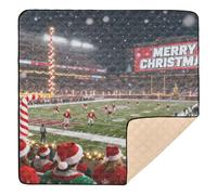 Papier peint de Noël sur le thème des États-Unis, tapis de jeu doux et épais pour l'intérieur et l'extérieur, imperméable pour nouveau-nés, pour bébés, enfants, tout-petits, nourrissons, 127 x 127 cm