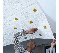 Papier peint de plafond de grande taille 70x70cm, 10 pièces, brique 3D, autocollants muraux imperméables en mousse, décoration murale d'auto-dive Purple