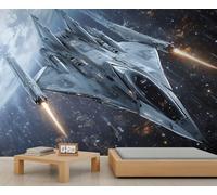 Papier peint de science-fiction, papier peint mural de navires de guerre, papier peint de jeux de garçons pour salon, chambre à coucher, arrière-plan TV, hôtel, bar, décoration - 400 x 280 cm