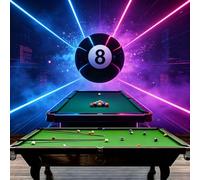 Papier peint de taille personnalisée, néon Glow 8 rayons de table de billard, art mural amovible, décoration murale d'intérieur pour salle de jeux, grotte, bar, sous-sol