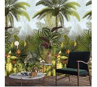 Papier peint décor tropical fleuri