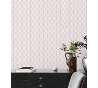 Livingwalls Papier peint intissé 365753 – design scandinave mat brillant 10,05x0,53m Rose métallisé