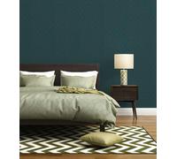 Papier Peint Design Petrol De MICHALSKY Avec Motif 3D - Vert, Métallique