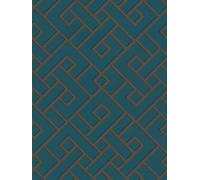 Michalsky Living Papier peint géométrique Change is good Magic Meander 379843 - Papier peint non tissé - Vert/noir/bronze mat brillant - finement structuré