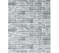Papier peint design vintage rustique EDEM 583-26 aspect mur de briques bricks brix gris granit.