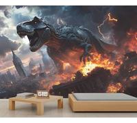 Papier peint dinosaure Tyrannosaure Rex - Papier peint pour salon, chambre à coucher, bureau, hôtel, bar, plafond - 400 x 280 cm