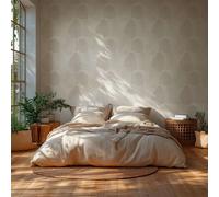 Papier Peint Discret Avec Motif De Feuilles Élégant - Blanc, Clair