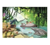 Photo Murale sur Papier, 368cm x 254cm, Disney Junggle Book Nager avec Baloo