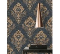 Livingwalls Papier peint intissé Baroque Metropolitan Stories 2 Alena 10,05 x 0,53 m Beige/Bleu/Brun